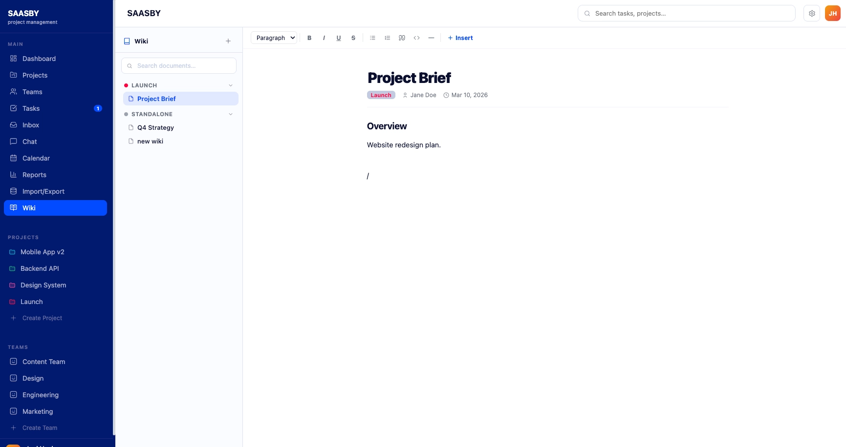 Create Documents and Wikis